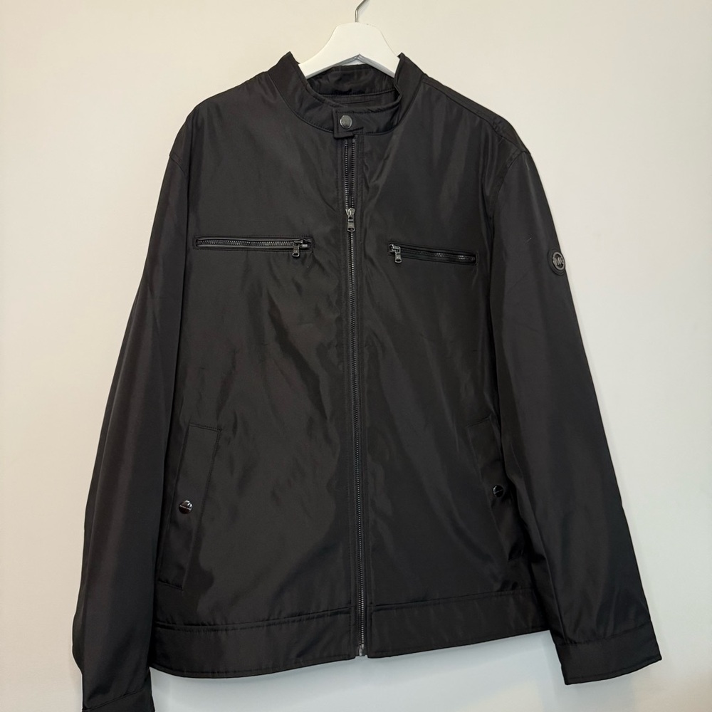 Michael Kors Men's Black Windbreaker Jacket - Size XL